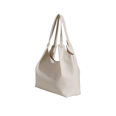 Briya Women's Medium Cream Tote Bag  Soft Leather Shoulder Handbag
